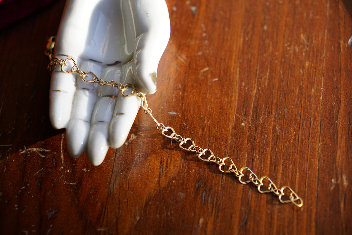 Vtg 14k Hearts in Hearts Link Bracelet