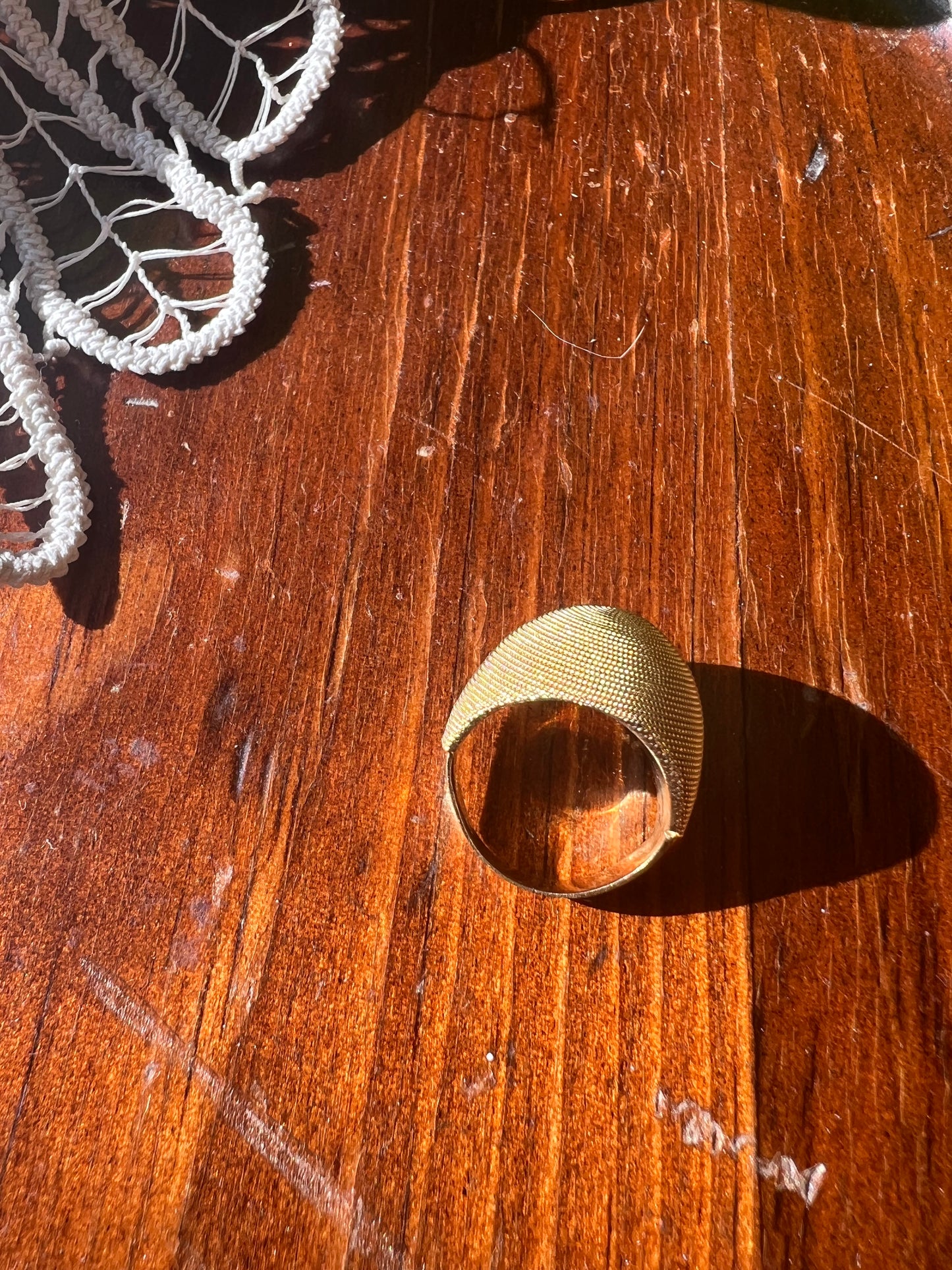 Vtg 18K Braided Gold Dome Cocktail Ring