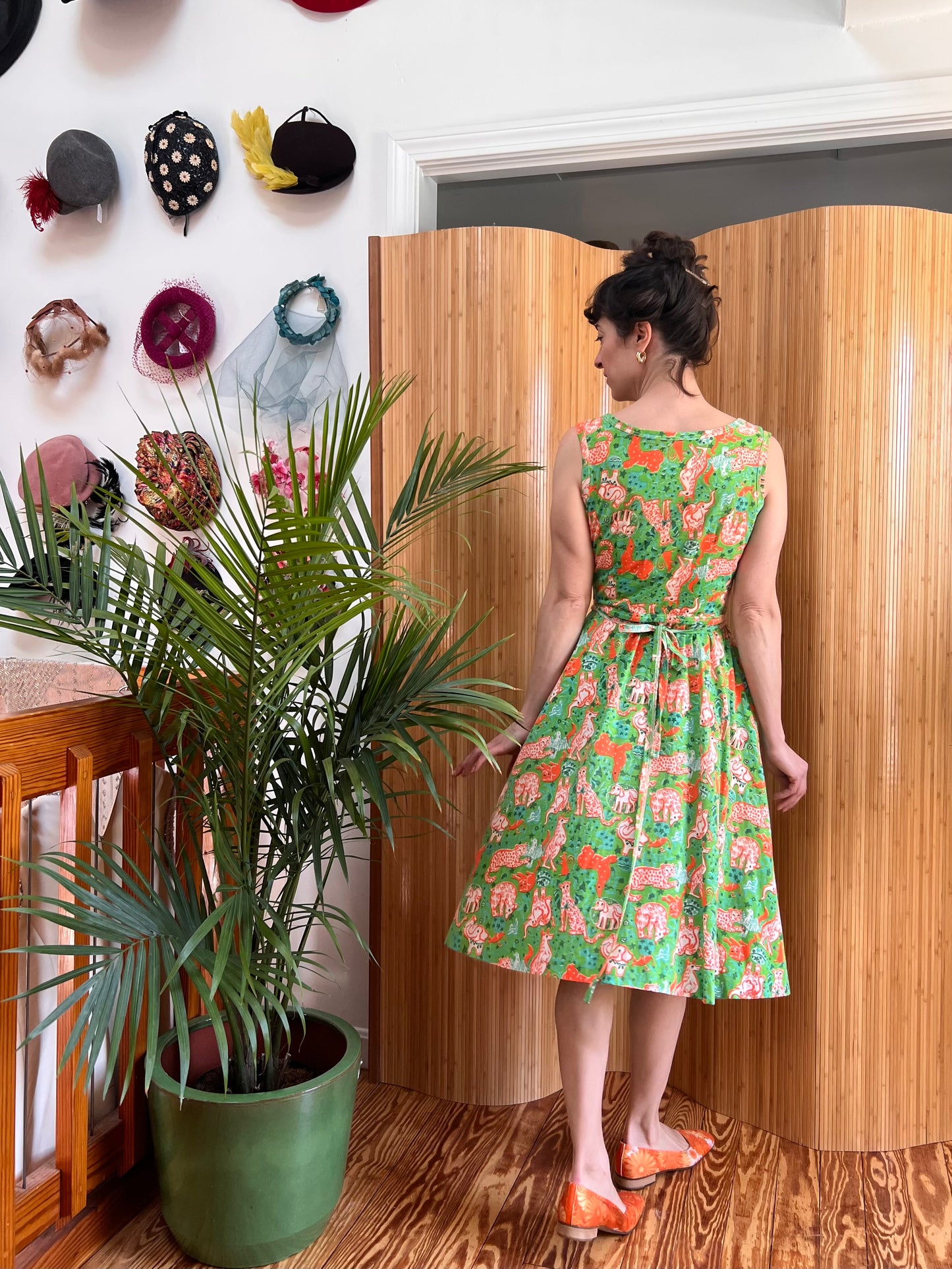 1960s/70s "The Lilly" Lilly Pulitzer Wild Animals Print Cotton Blend Wrap Dress XS-M