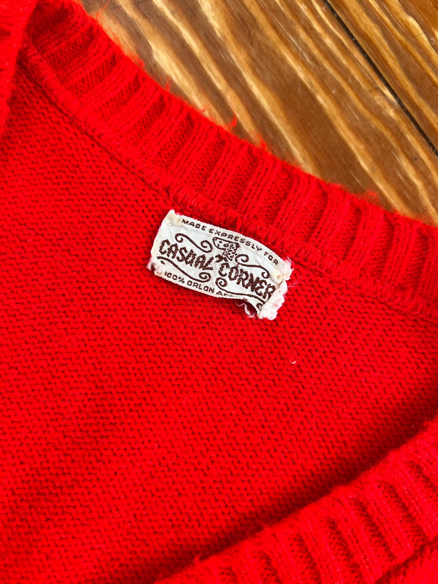 1970s Bright Red Mini Sweater Dress XS/S