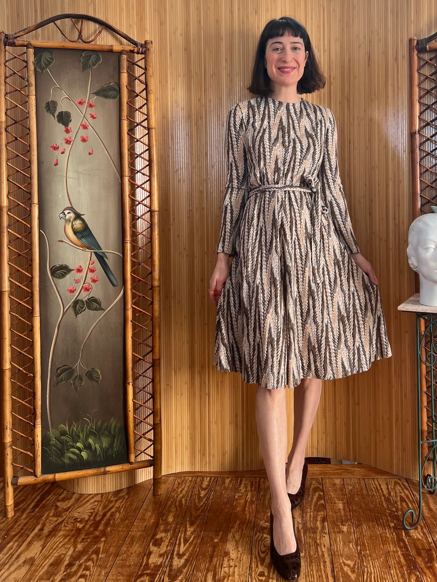 1970s DVF Jersey Knit Splatter Dress S/M