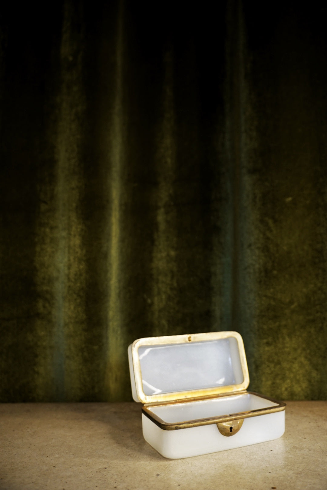 19th Century Antique French Opaline Glass Casket