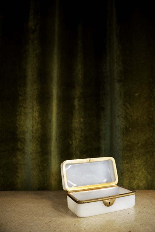 19th Century Antique French Opaline Glass Casket