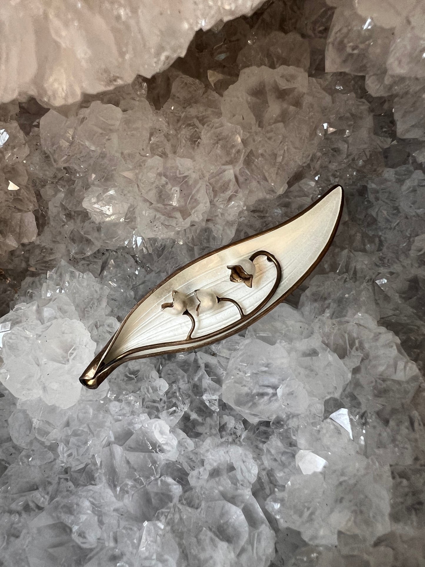 RESERVED Arne Nordlic Guilloche Lily of the Valley Brooch