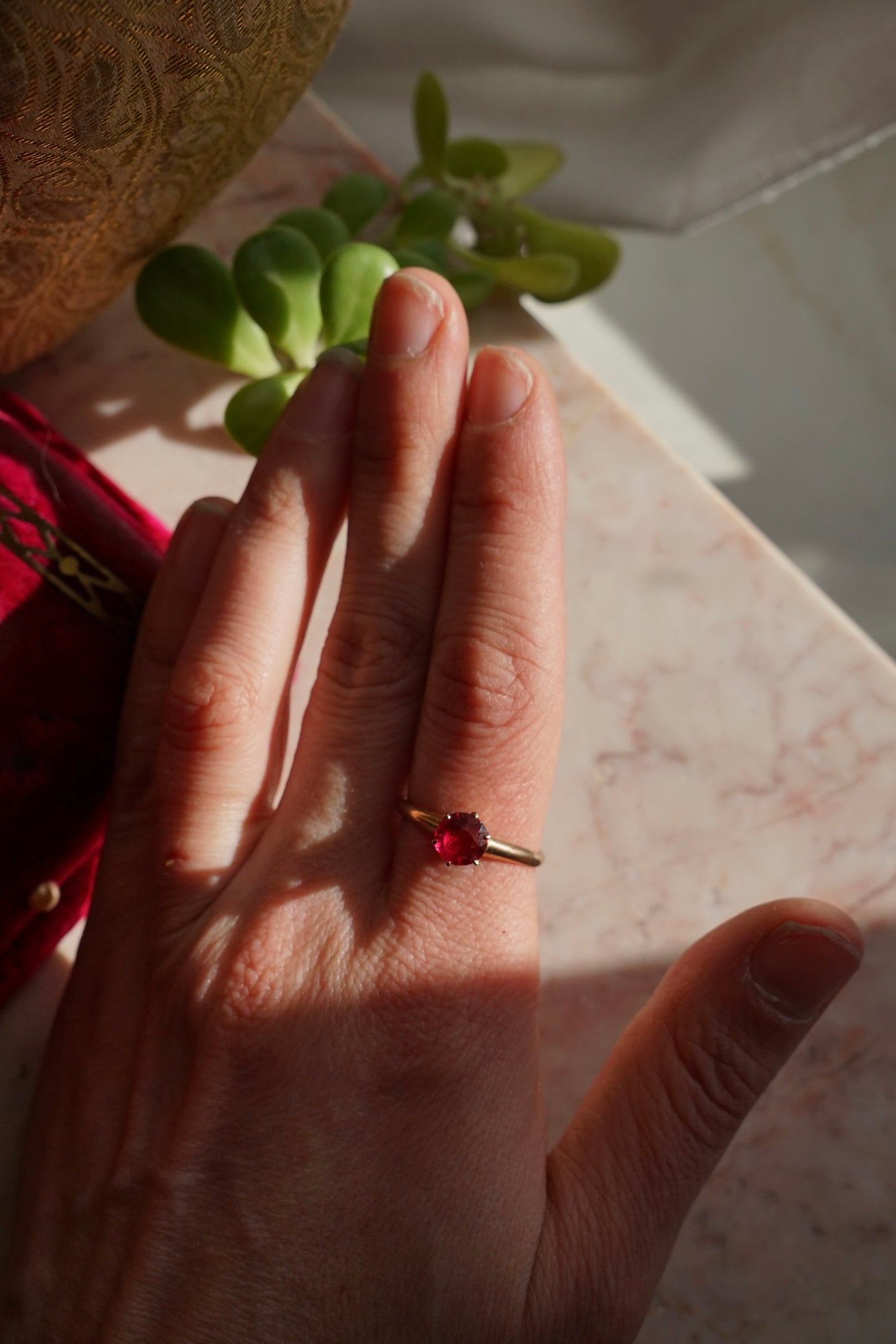 Vintage 14K Ruby Solitaire Ring