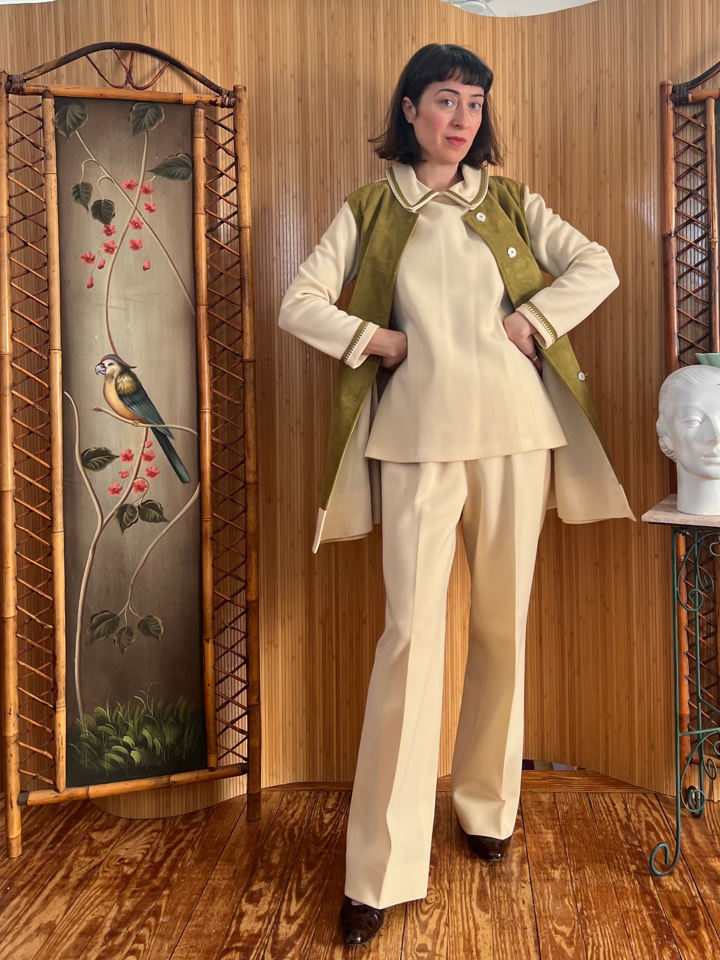 1960s/70s 4-Piece Knit and Suede Leisure Suit M/L