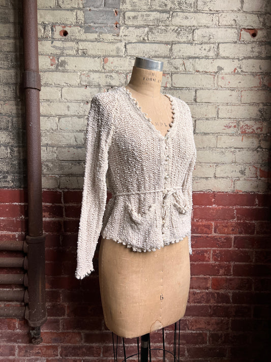 100% Irish Linen Nubby Cardigan S/M