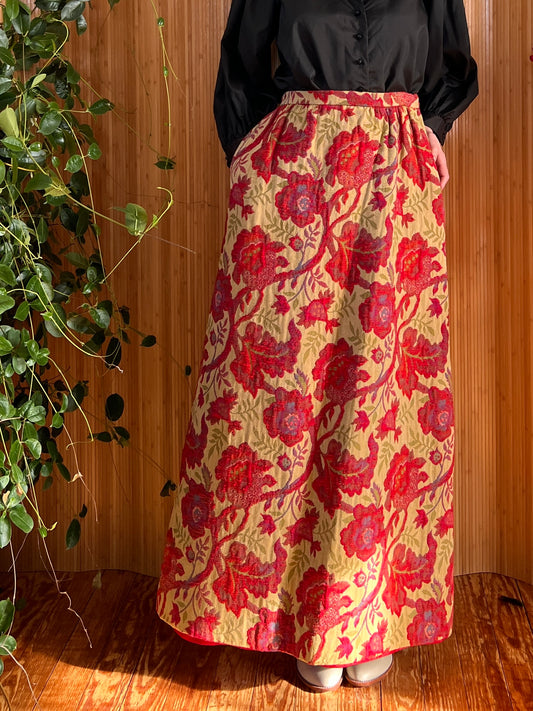 1960s Nelly de Grab Brocade Maxi Skirt S/M