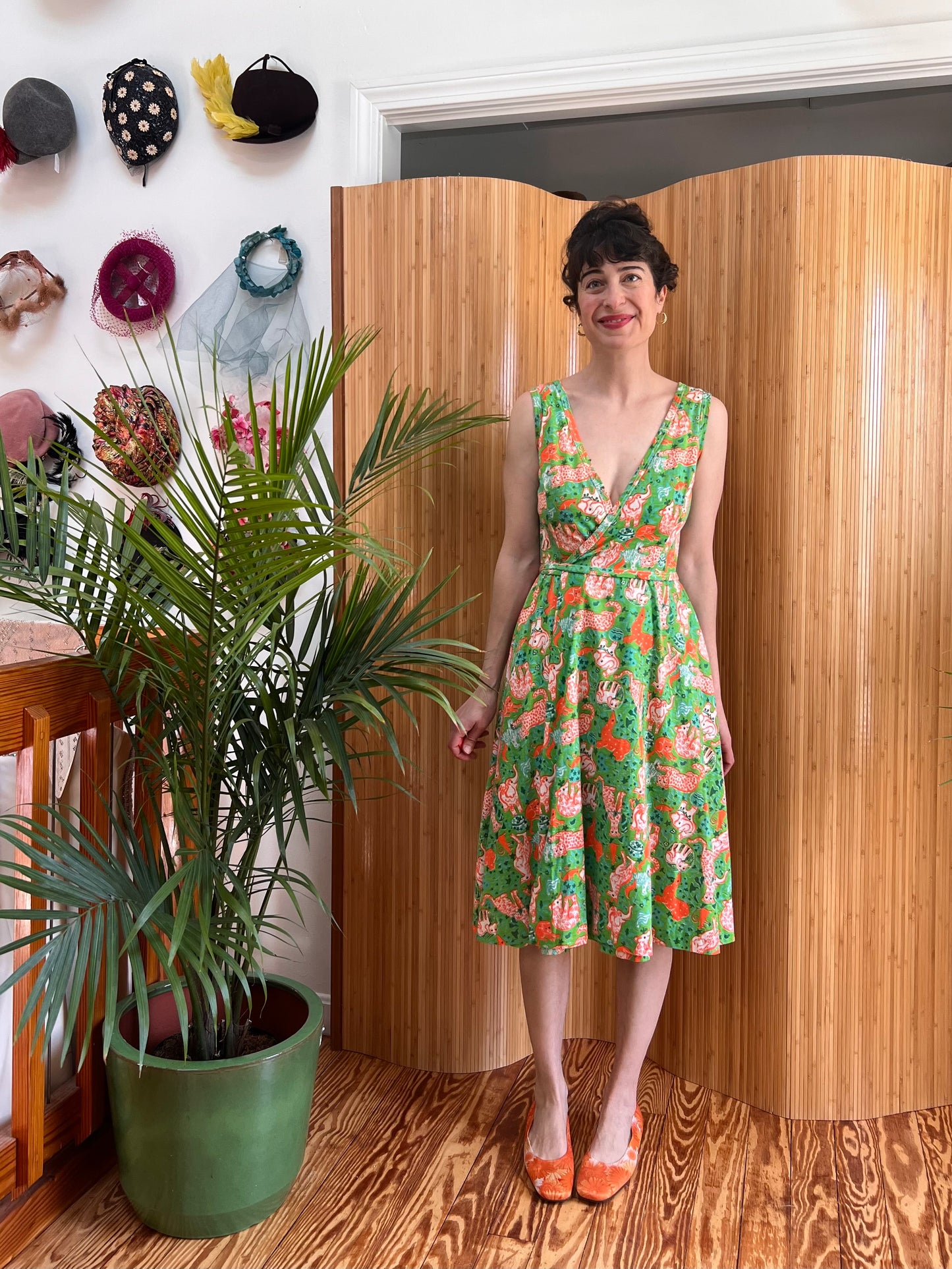 1960s/70s "The Lilly" Lilly Pulitzer Wild Animals Print Cotton Blend Wrap Dress XS-M