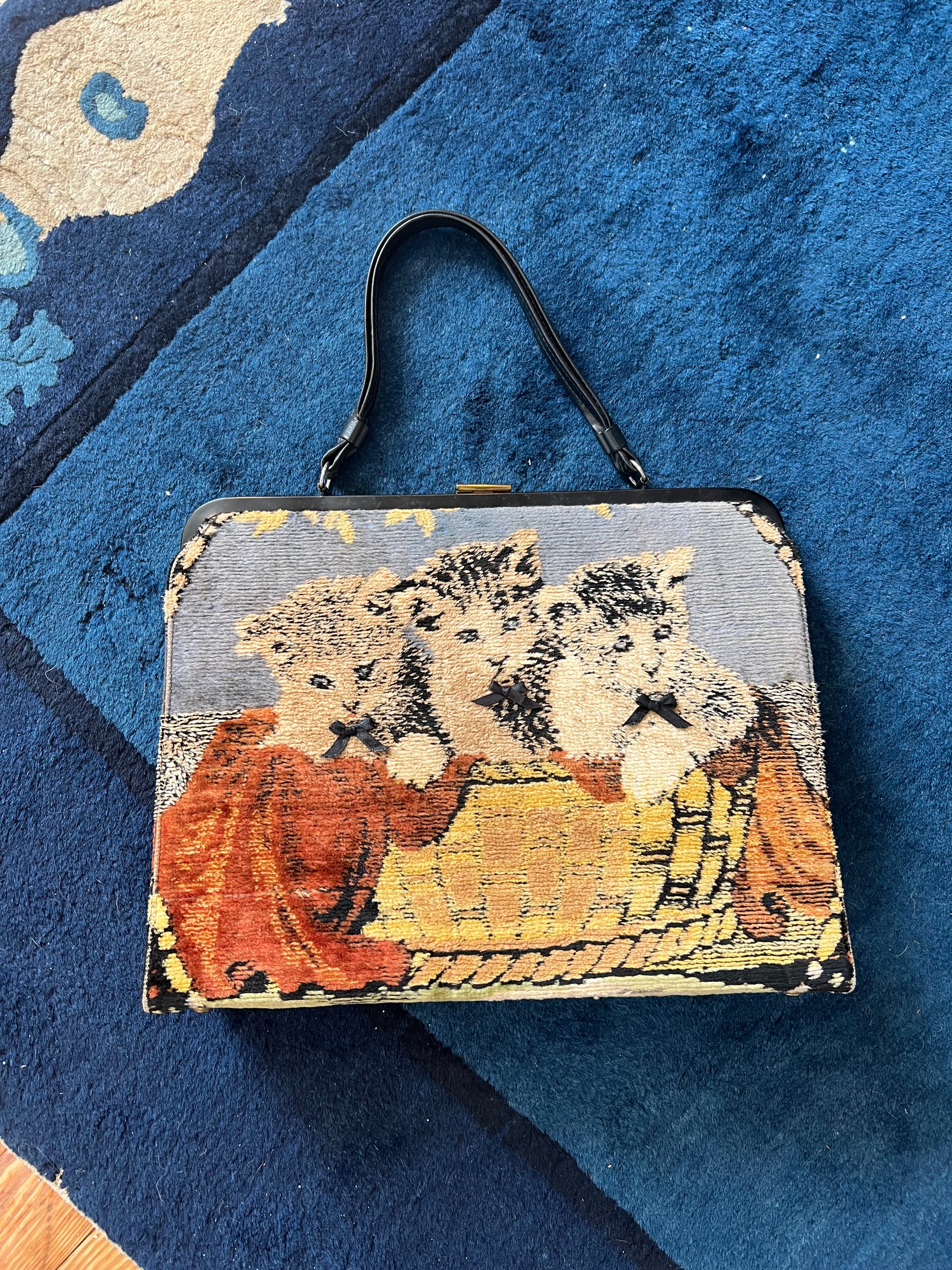 1950s Puppies & Kittens Double-Sided Carpet Bag by Marlow – The