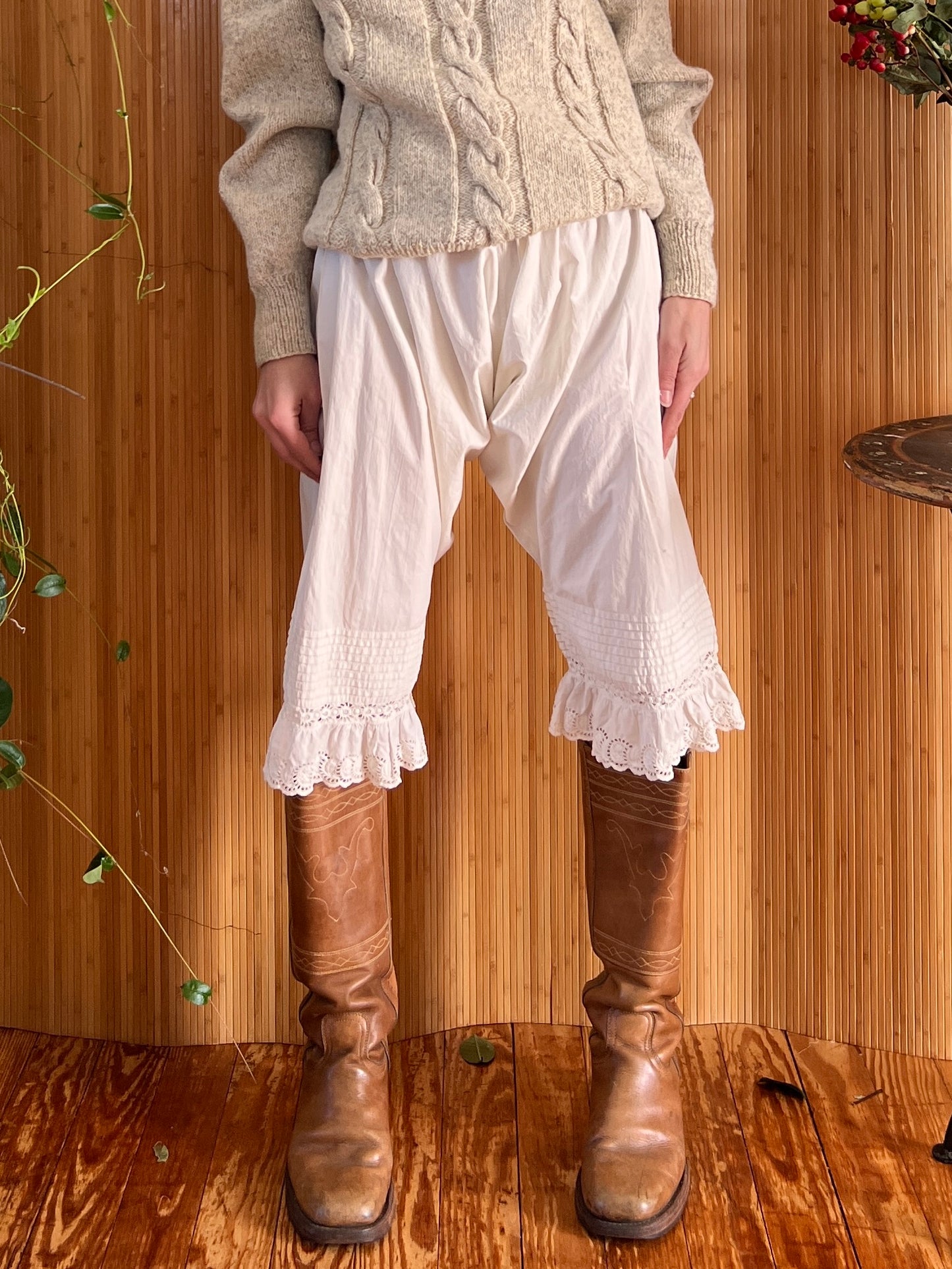 Antique Edwardian Lace Trim Bloomers M