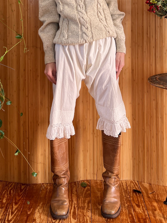 Antique Edwardian Lace Trim Bloomers M