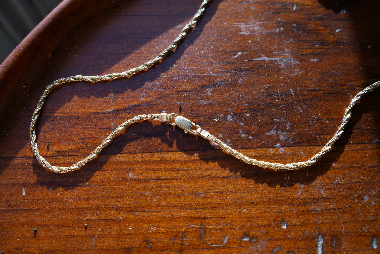 Vtg 14K Italy Twisted Braided Gold Chain