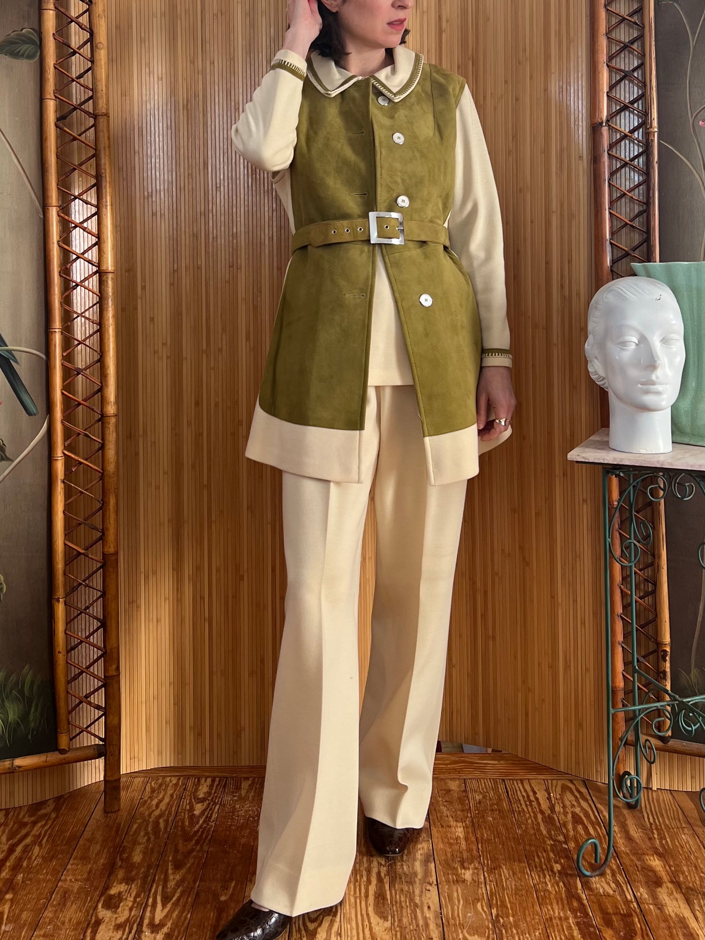 1960s/70s 4-Piece Knit and Suede Leisure Suit M/L