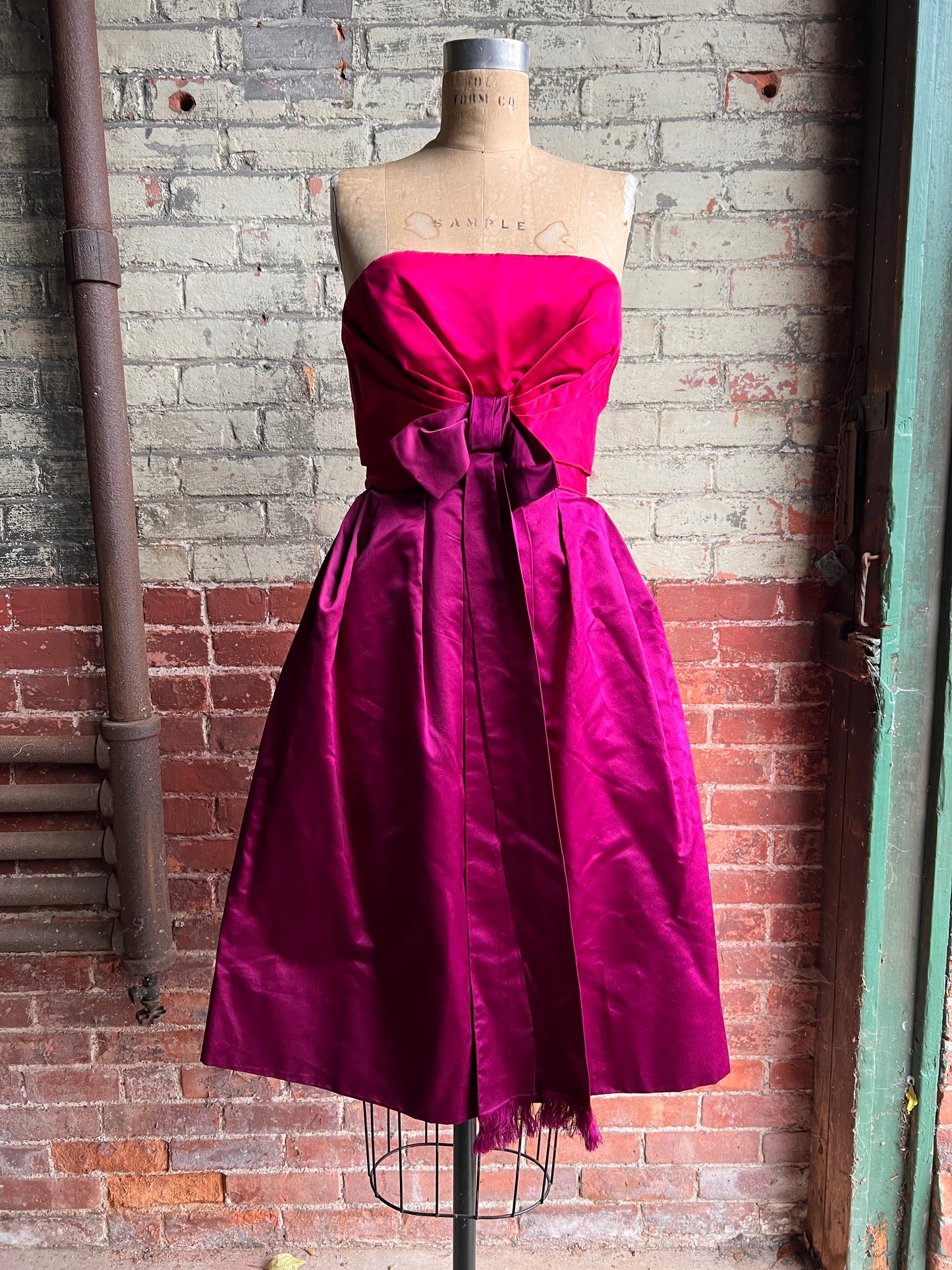 1950s Helena Barbieri Silk 2-Tone Party Dress S