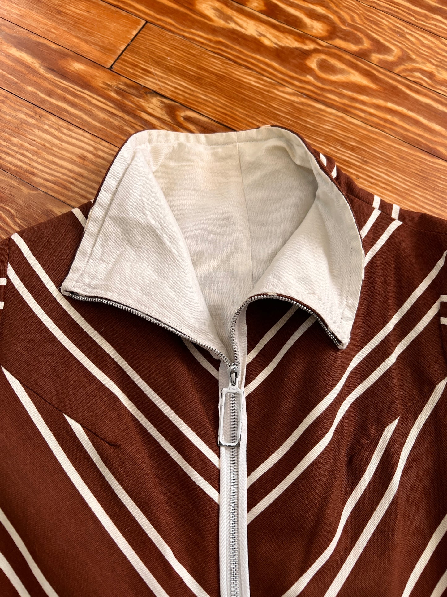 1960s Mod-Tastic Two-Piece Chevron Romper and Swing Coat Set