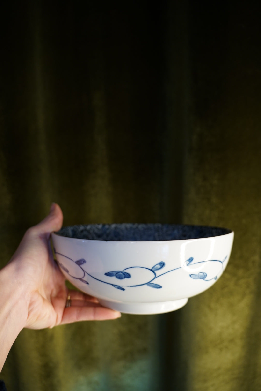 Vintage Japanese Sometsuke Blue & White Porcelain Bowls