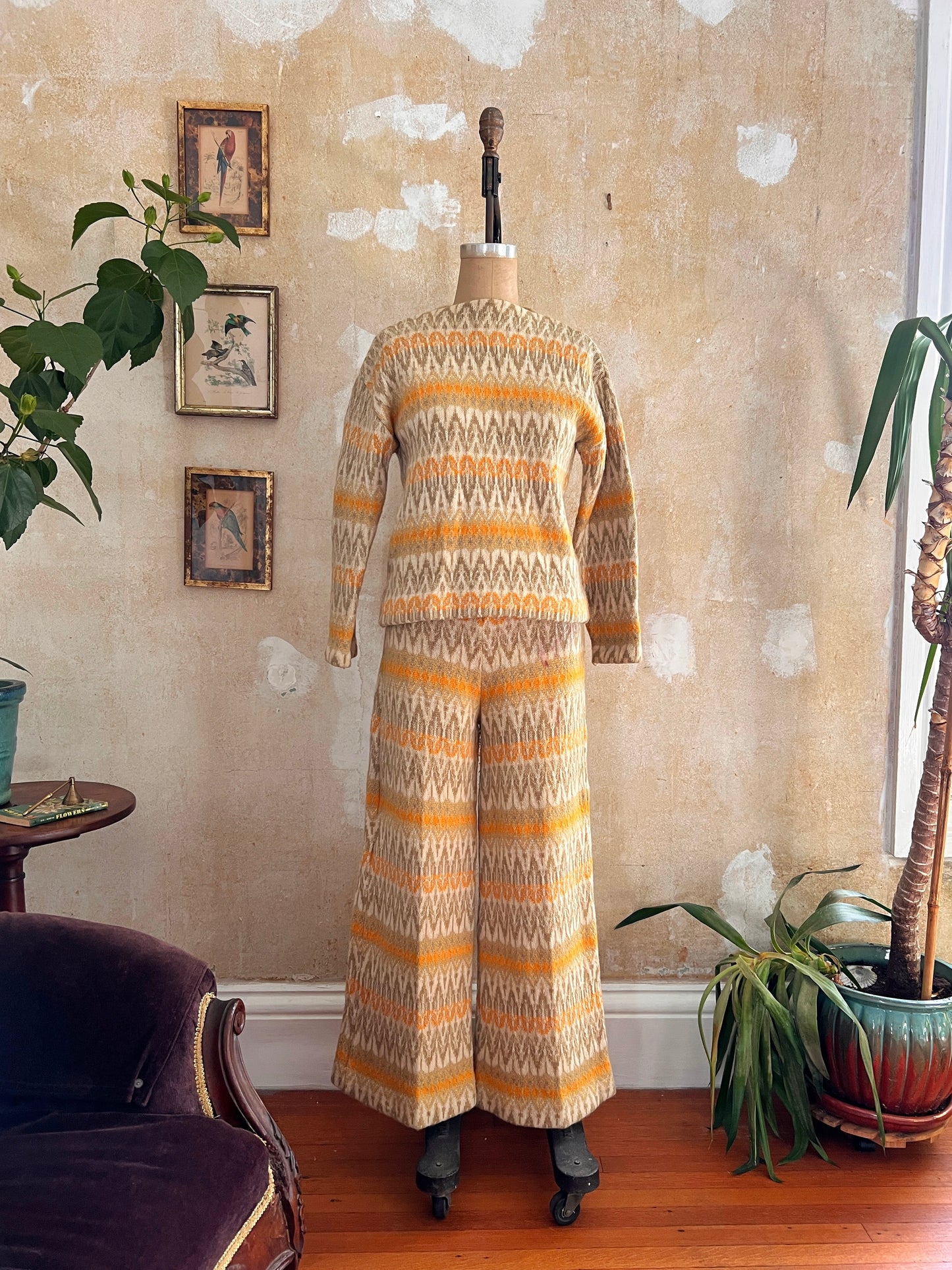 1960s Hans Heitsch Nordic Wool Knit 2-Piece Set M/L