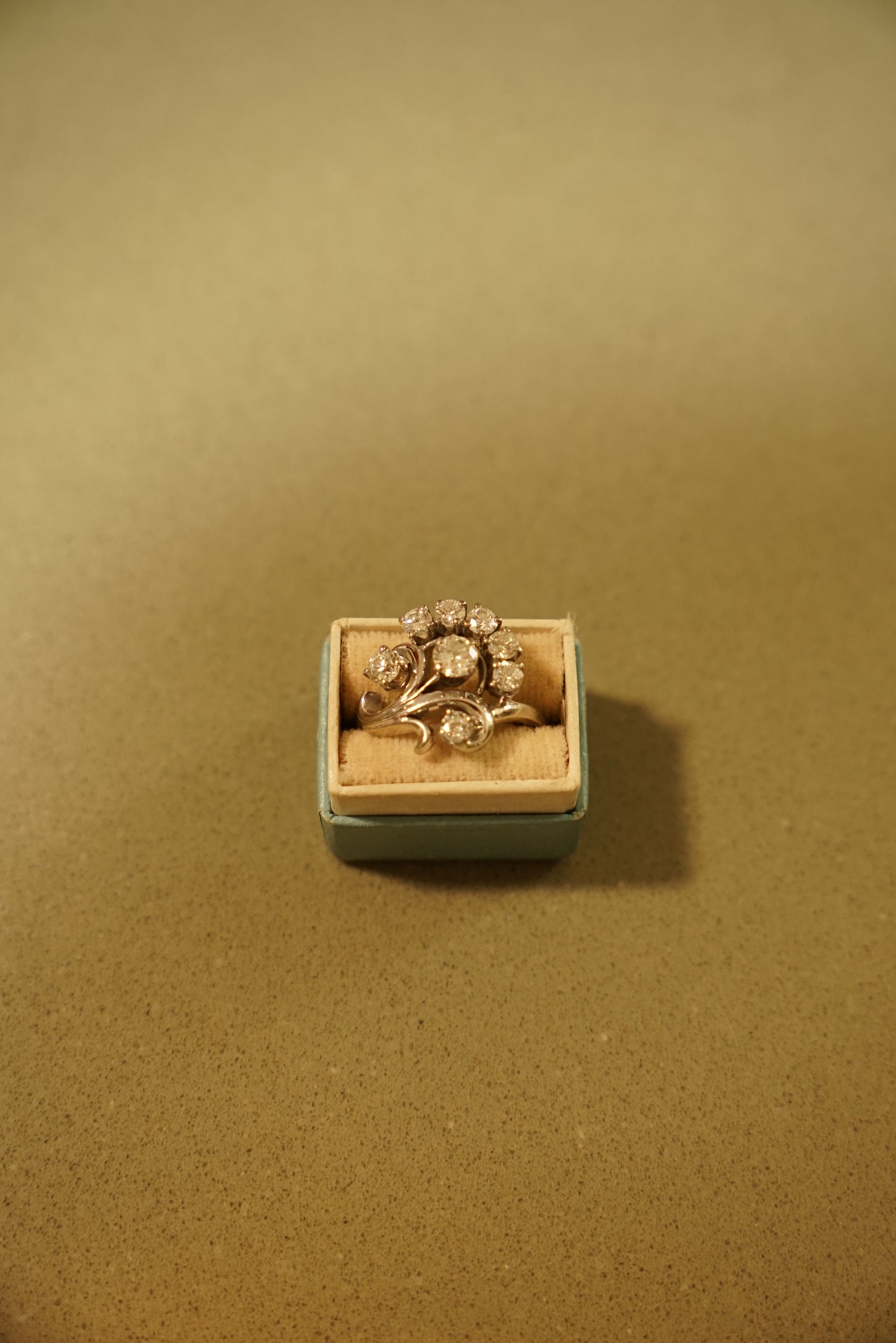 Mid-Century 18K Diamond Bouquet Cocktail Ring by Jabel