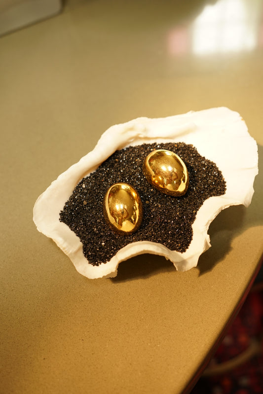 Late-Century Patricia Von Musulin Gold Vermeil Modernist Clip-On Earrings
