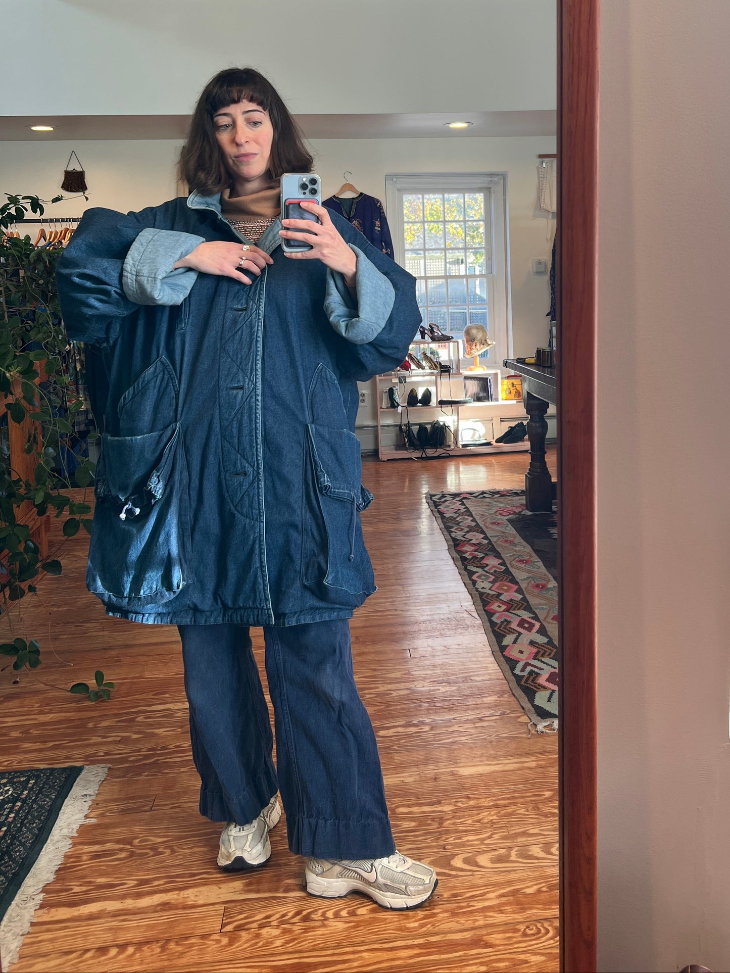 1980s Issey Miyake Indigo Denim Padded Reversible Coat