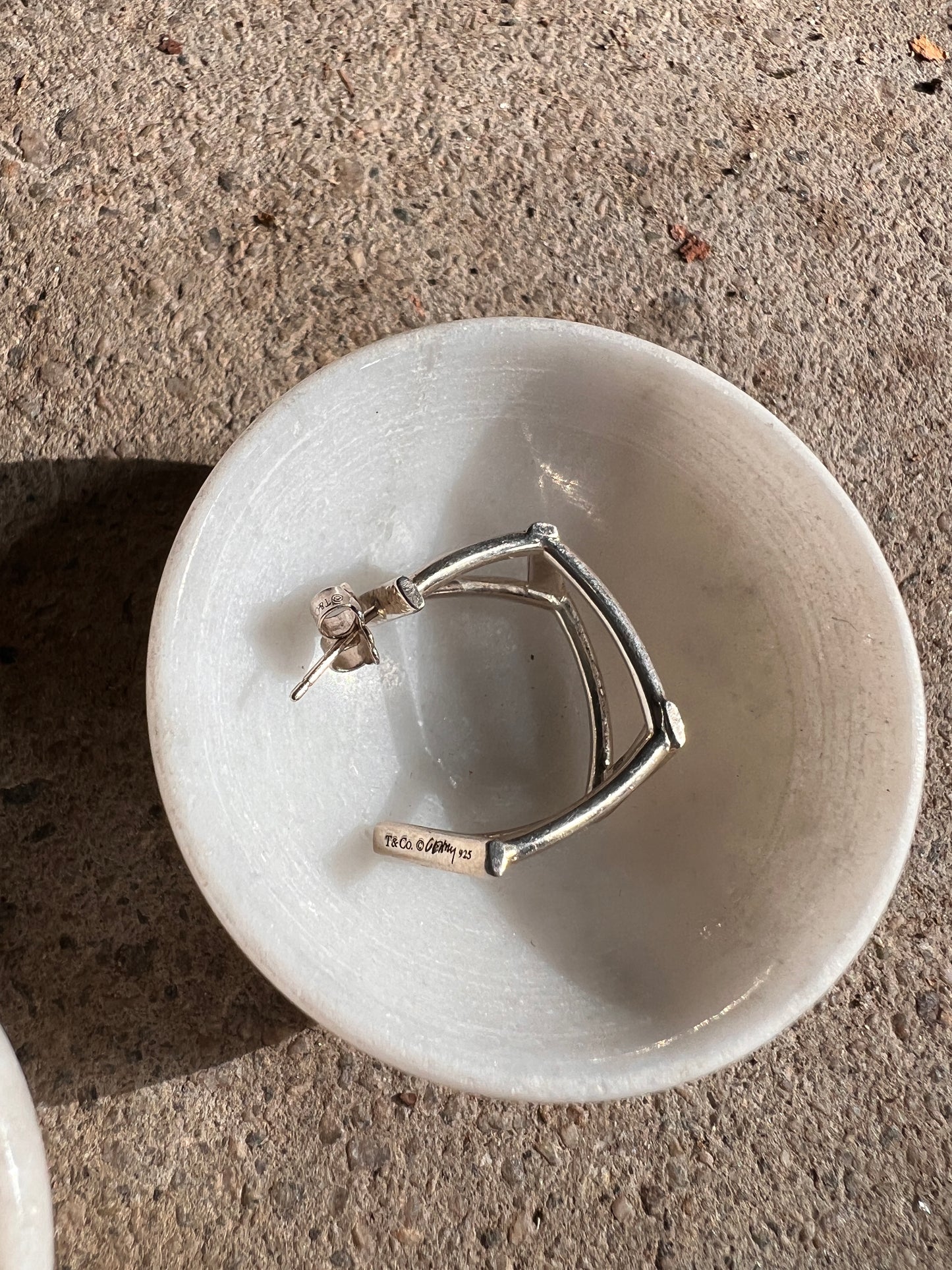 Tiffany & Co Frank Gehry Sterling Silver Open Torque Hoop Earrings