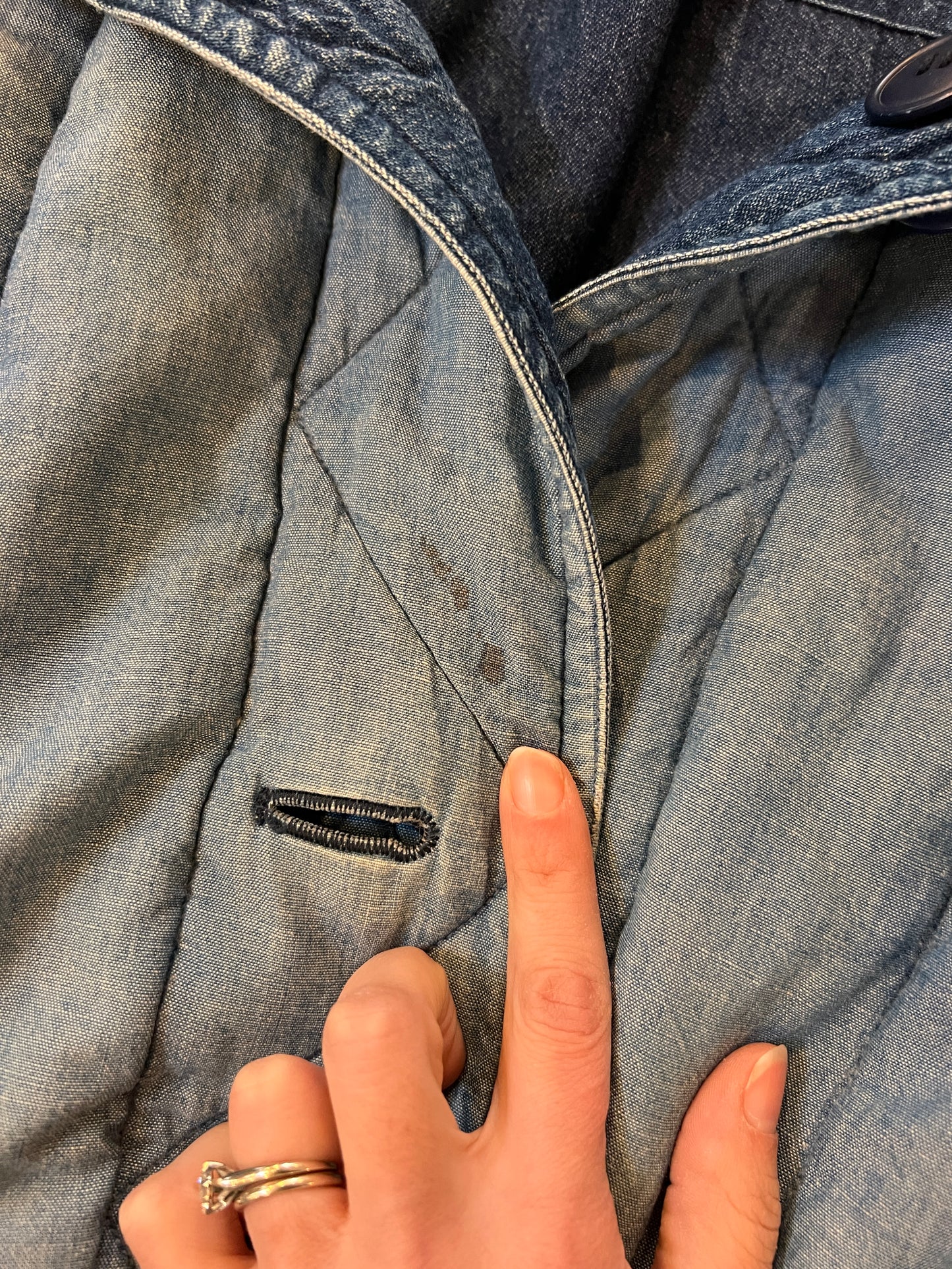 1980s Issey Miyake Indigo Denim Padded Reversible Coat