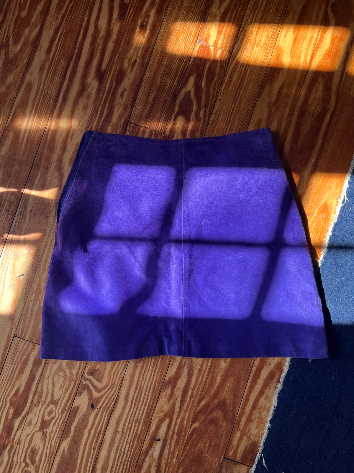 1980s Purple Suede Mini Skirt M
