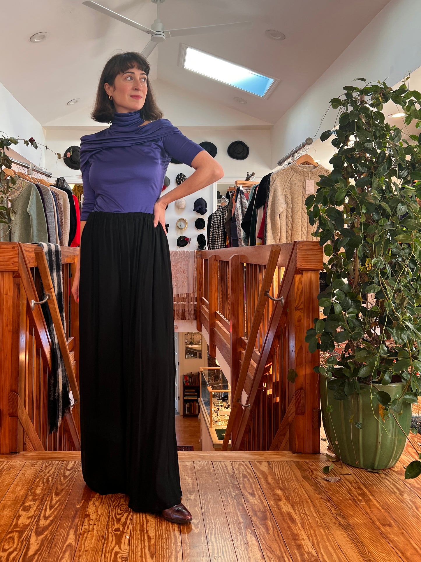 1980s Gianfranco Ferre Silk Cowl Neck Top S