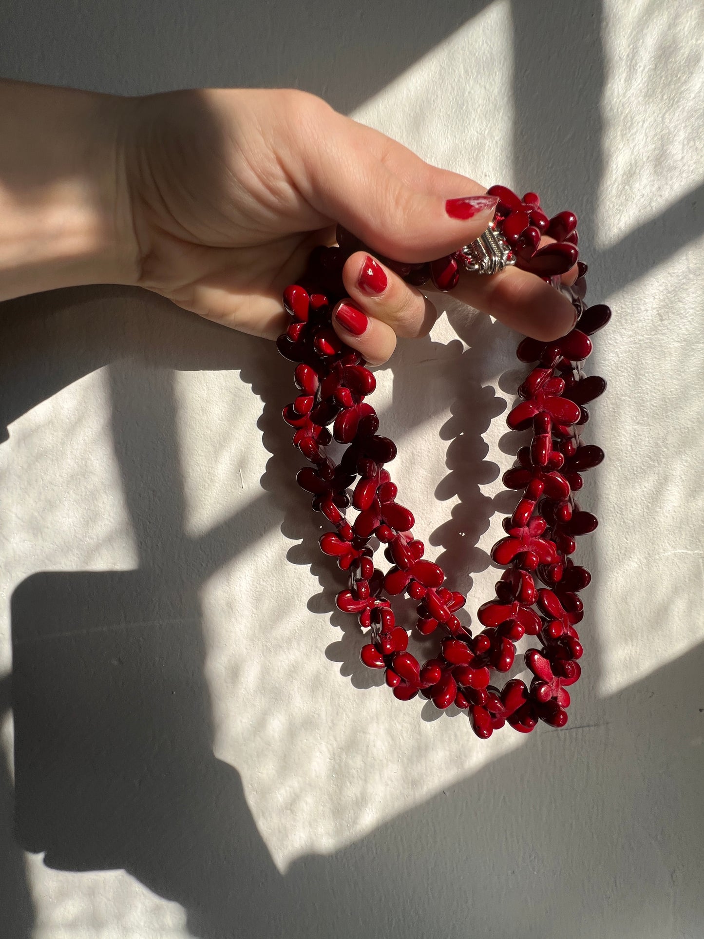 Vintage Howlite Butterfly Beads Double Strand Choker