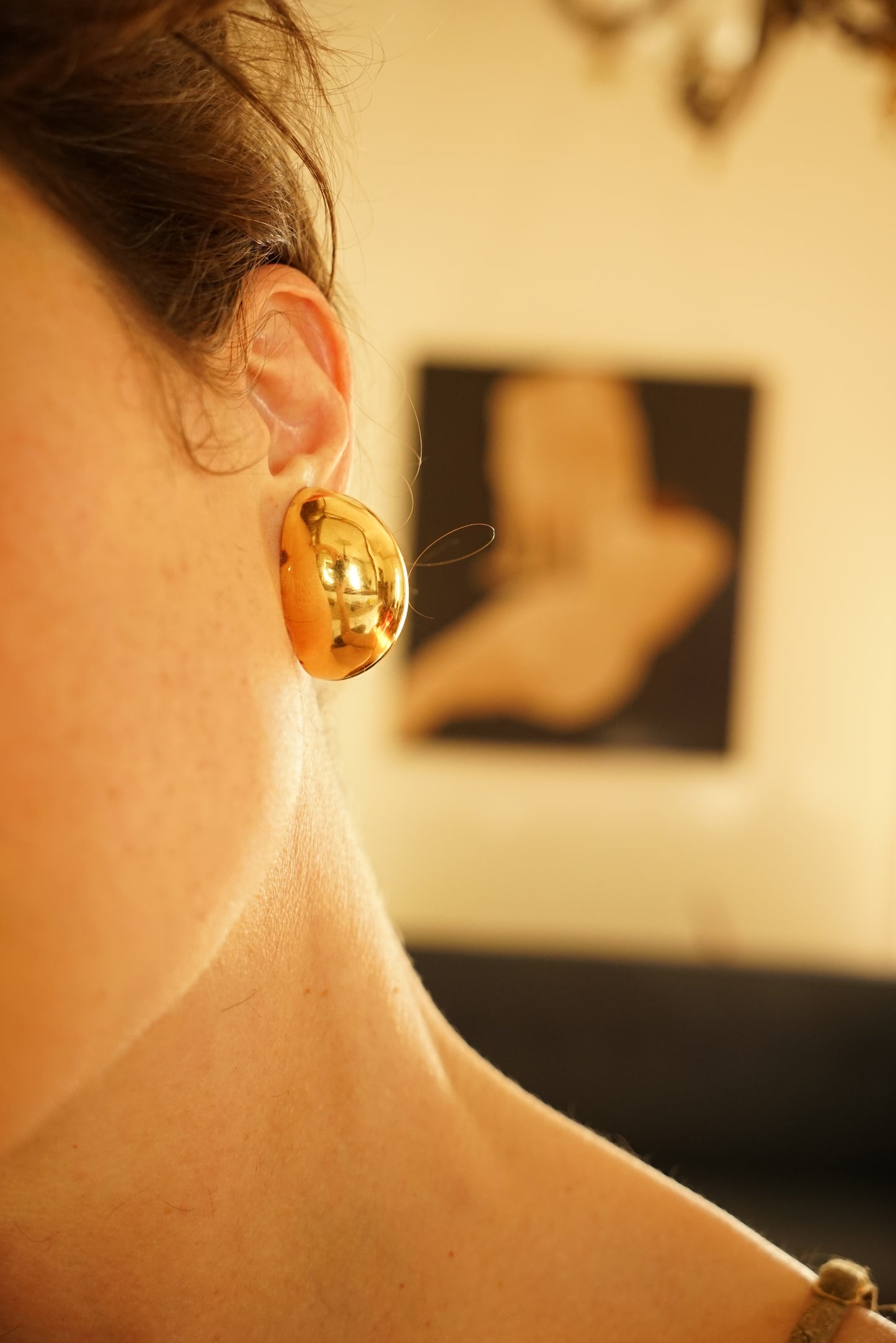 Late-Century Patricia Von Musulin Gold Vermeil Modernist Clip-On Earrings