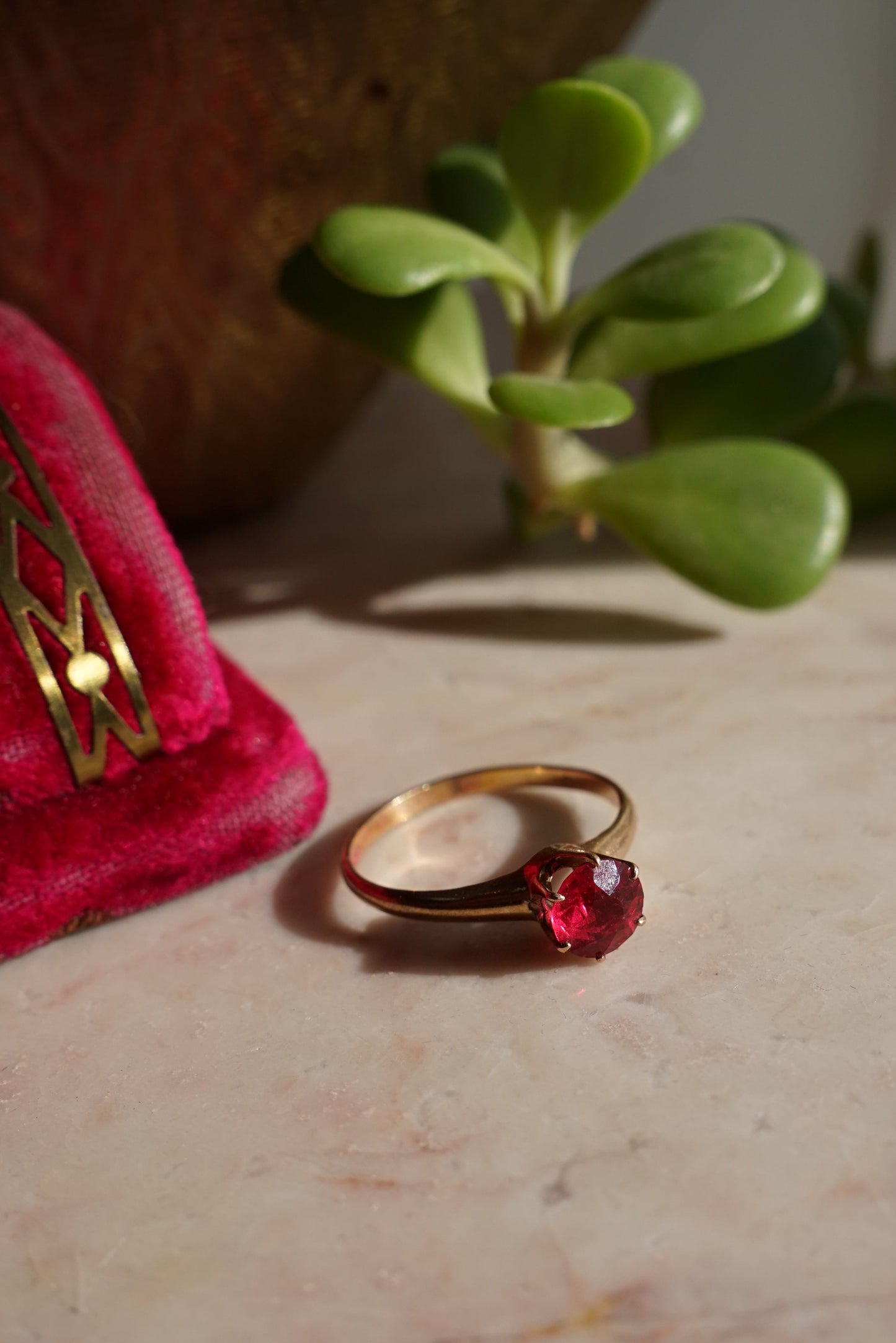 Vintage 14K Ruby Solitaire Ring