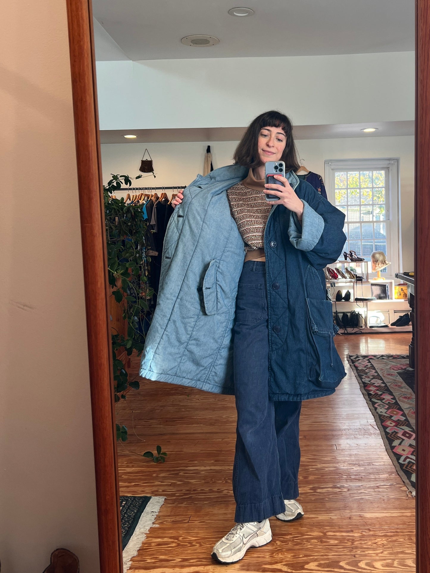 1980s Issey Miyake Indigo Denim Padded Reversible Coat