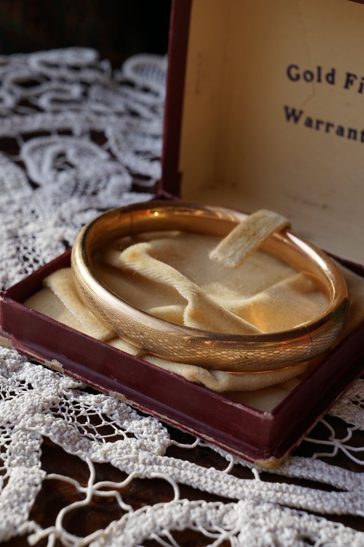 Vtg 1940s Gold Filled Bangle Bracelet