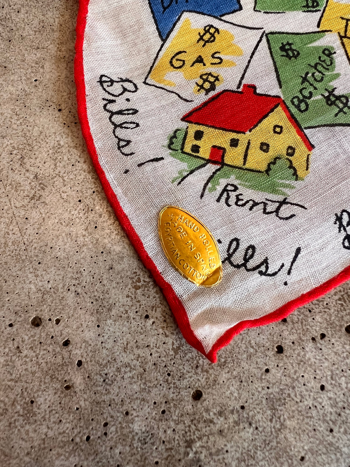 1950s “Crying Hankie” Novelty Cotton Handkerchief