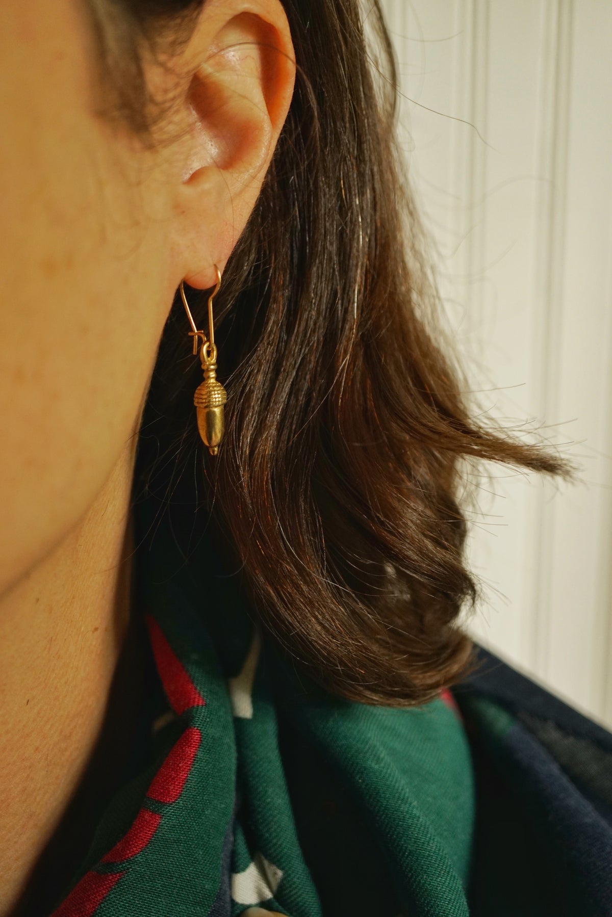 Pair of VTG Estate 18K Acorn Drop Earrings