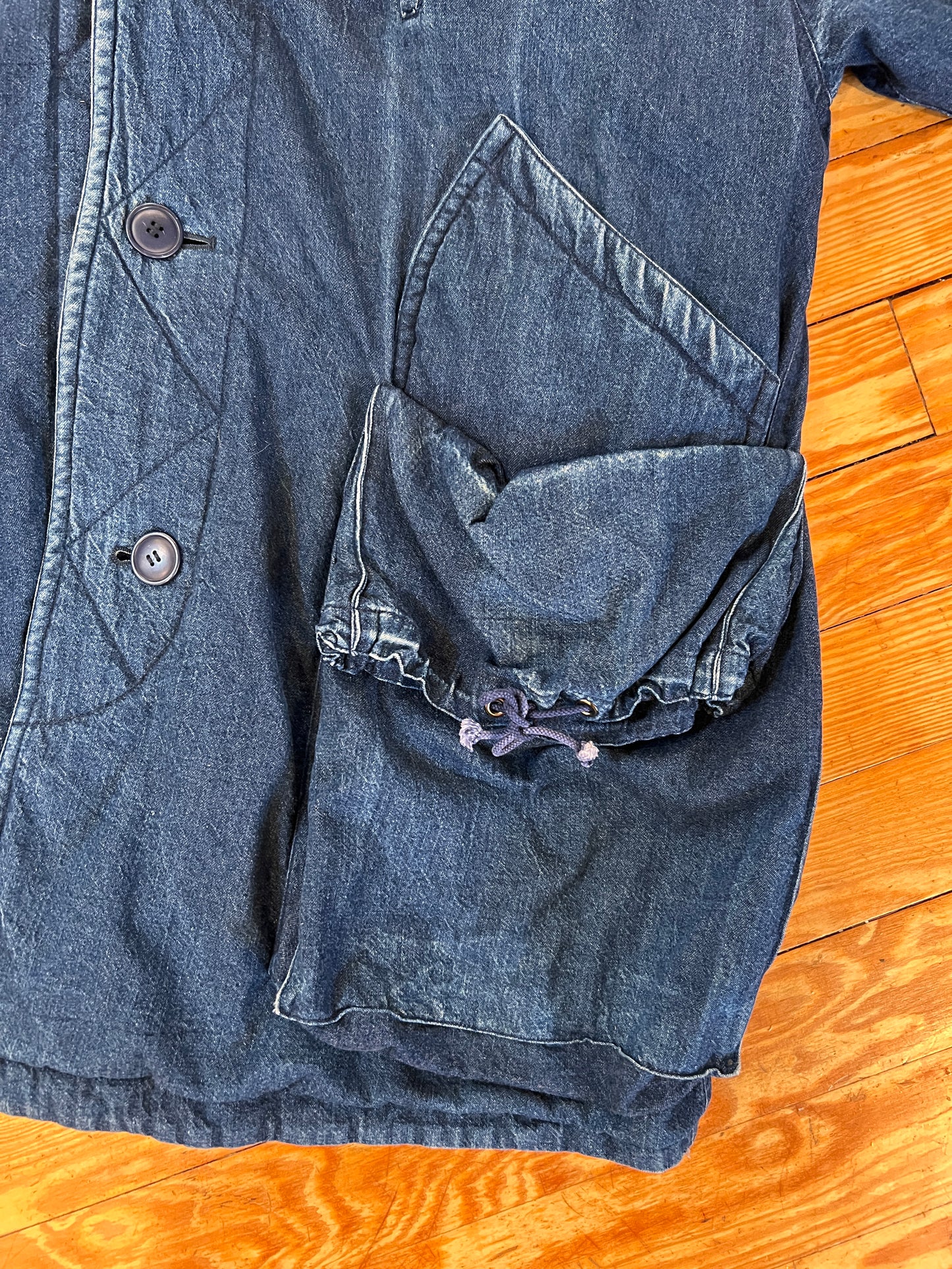 1980s Issey Miyake Indigo Denim Padded Reversible Coat