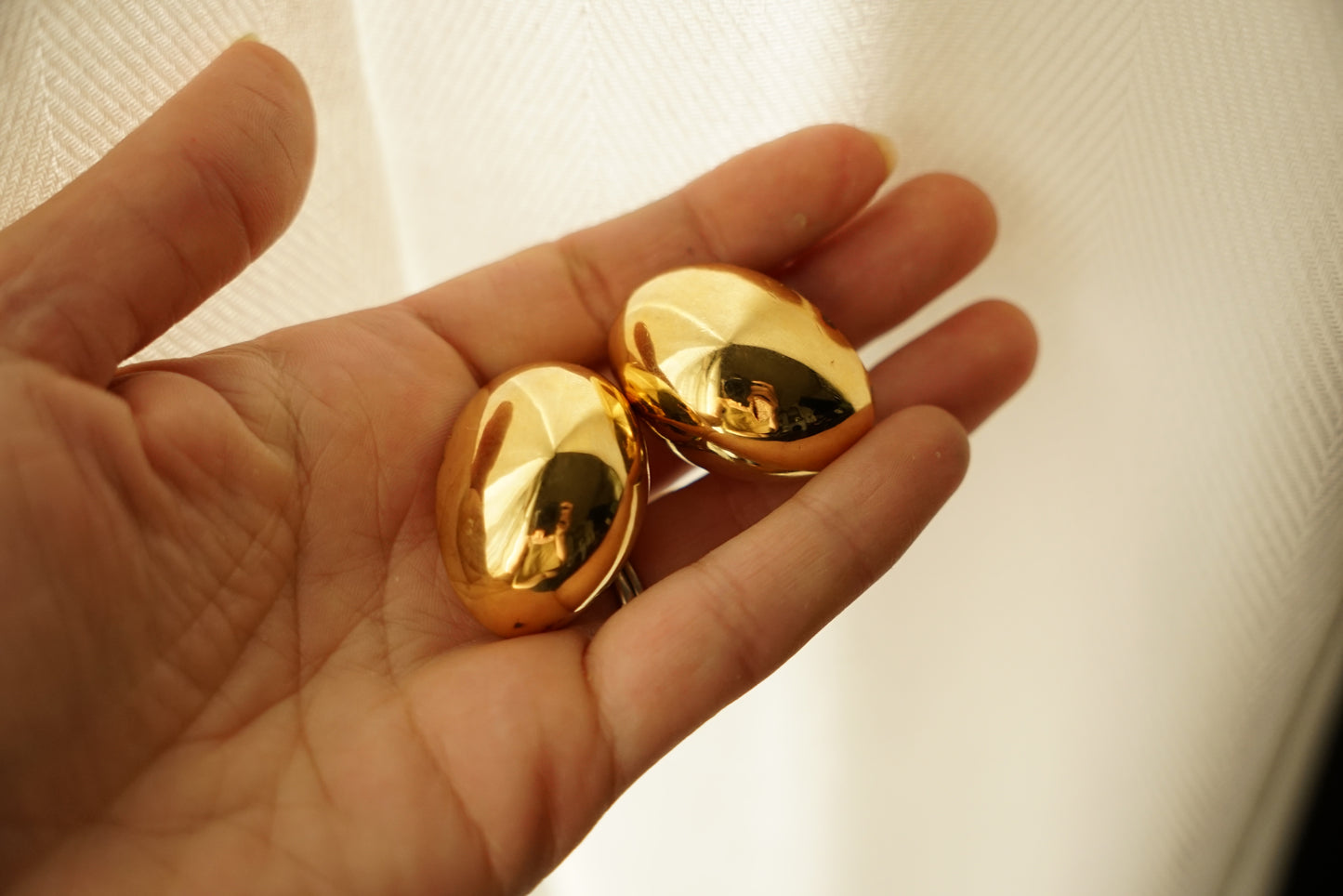Late-Century Patricia Von Musulin Gold Vermeil Modernist Clip-On Earrings