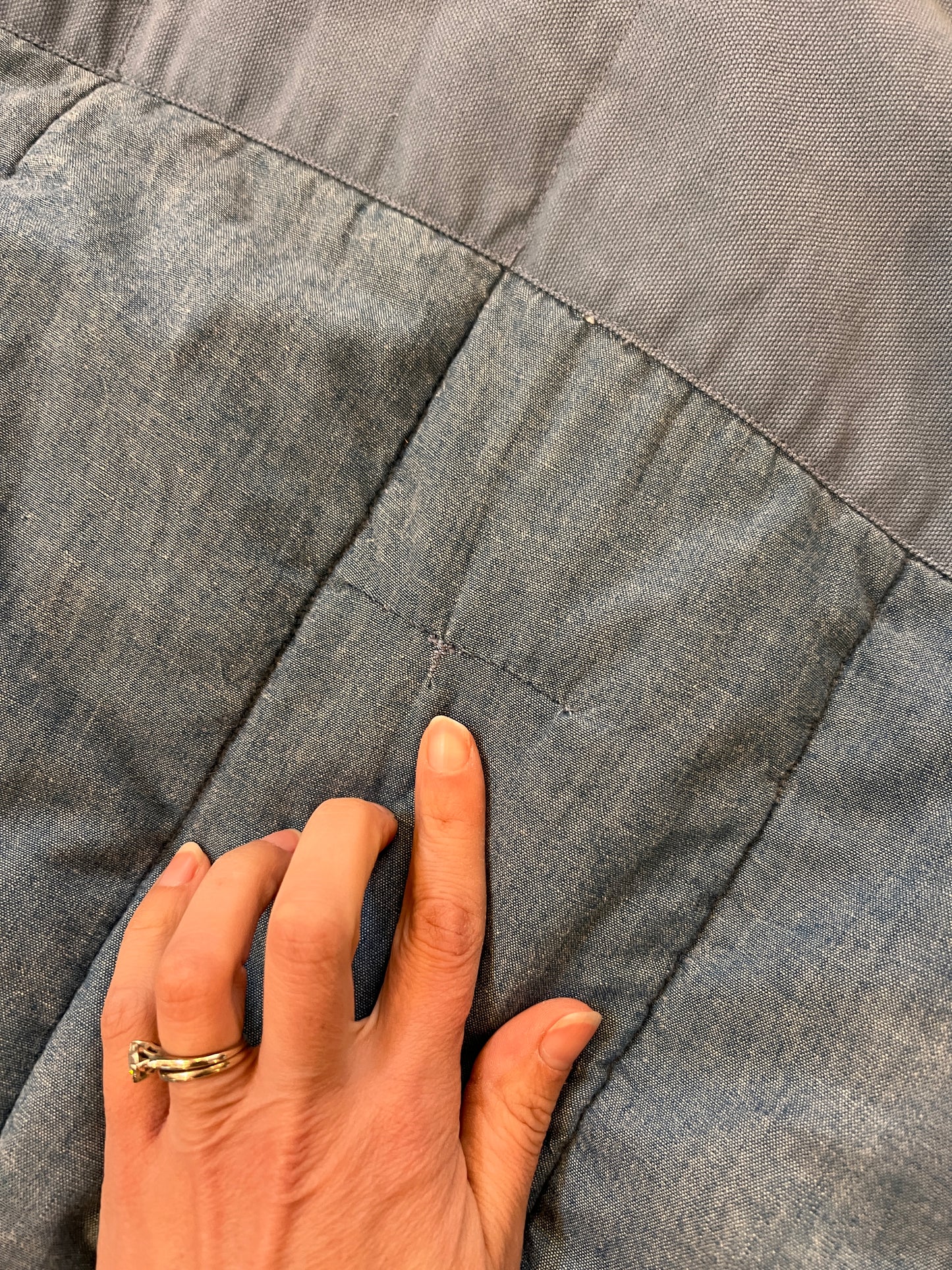 1980s Issey Miyake Indigo Denim Padded Reversible Coat