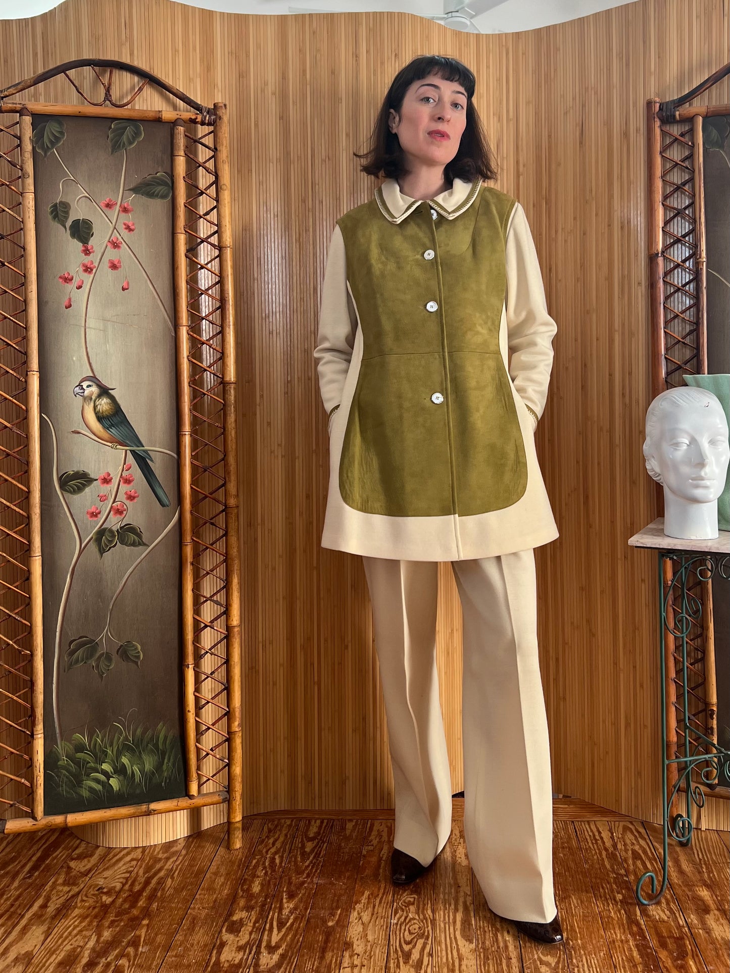 1960s/70s 4-Piece Knit and Suede Leisure Suit M/L