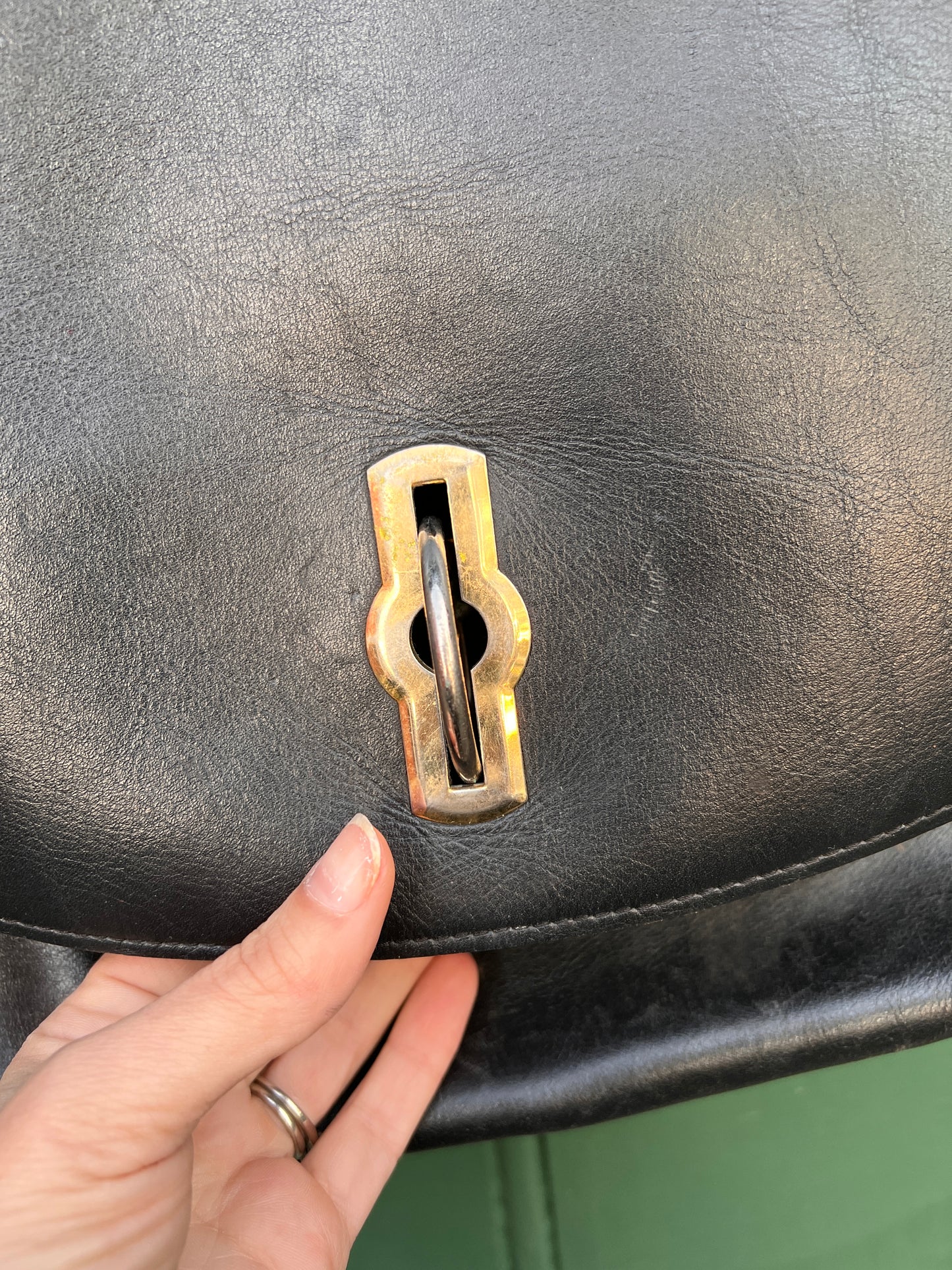 1960s/70s Leather Shoulder Bag with Puzzle Lock