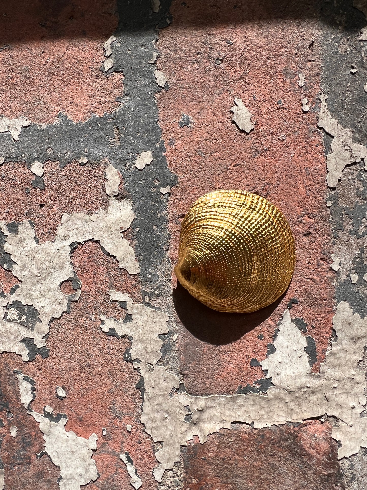 1980s Goldtone Clamshell Brooch