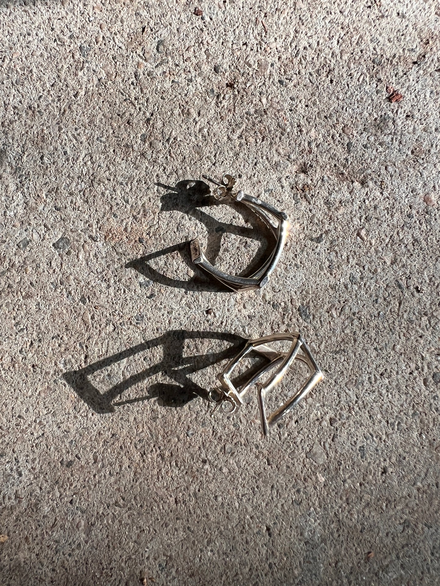 Tiffany & Co Frank Gehry Sterling Silver Open Torque Hoop Earrings