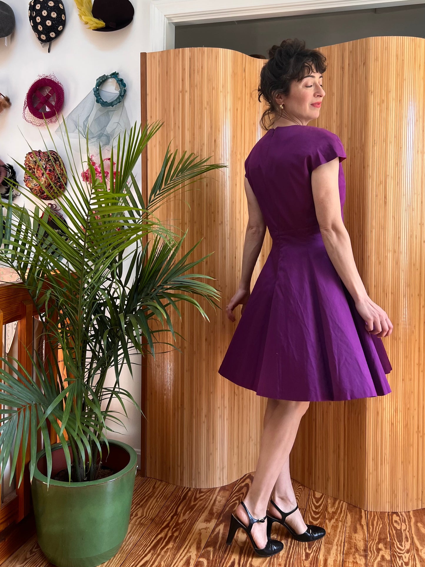 1980s Sweetheart 100% Cotton Fit n Flare Dress M