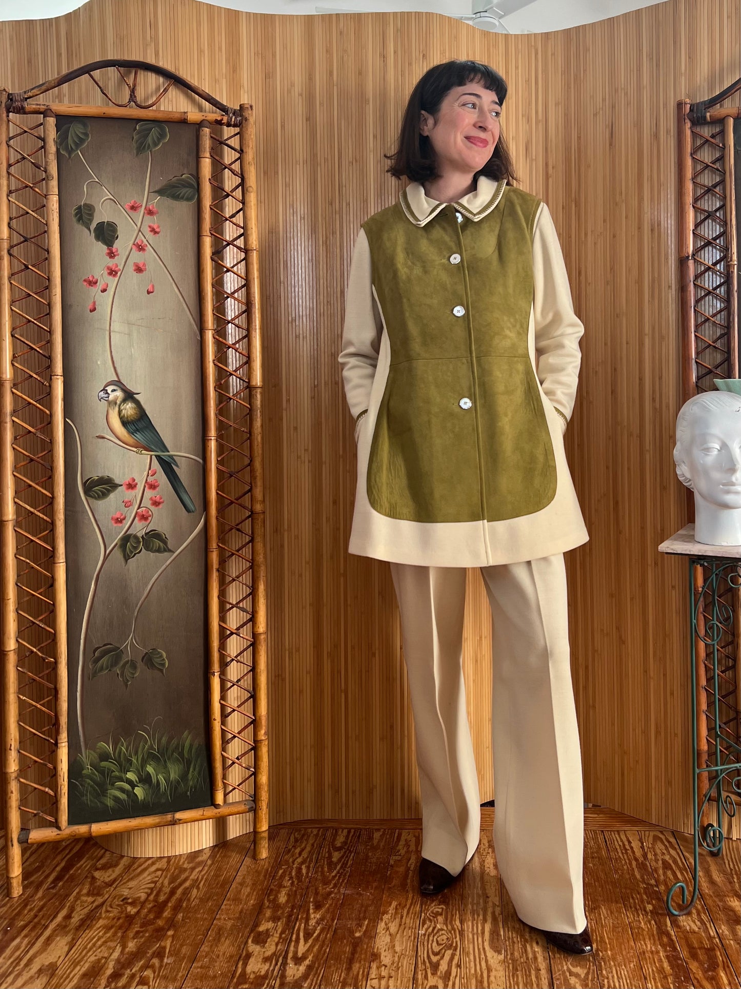 1960s/70s 4-Piece Knit and Suede Leisure Suit M/L