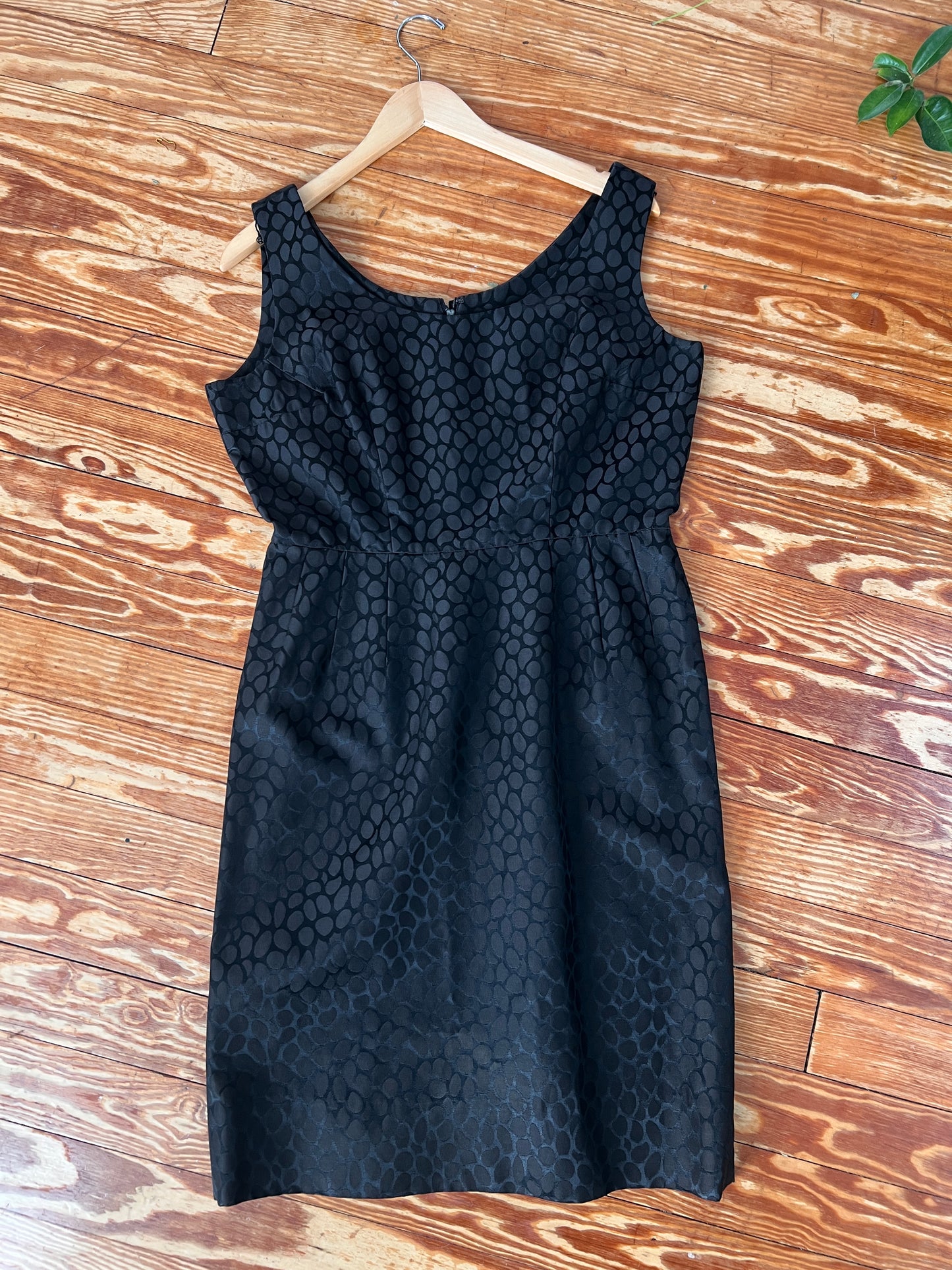 1950s Silk Jacquard Dress & Fur Trim Jacket M/L