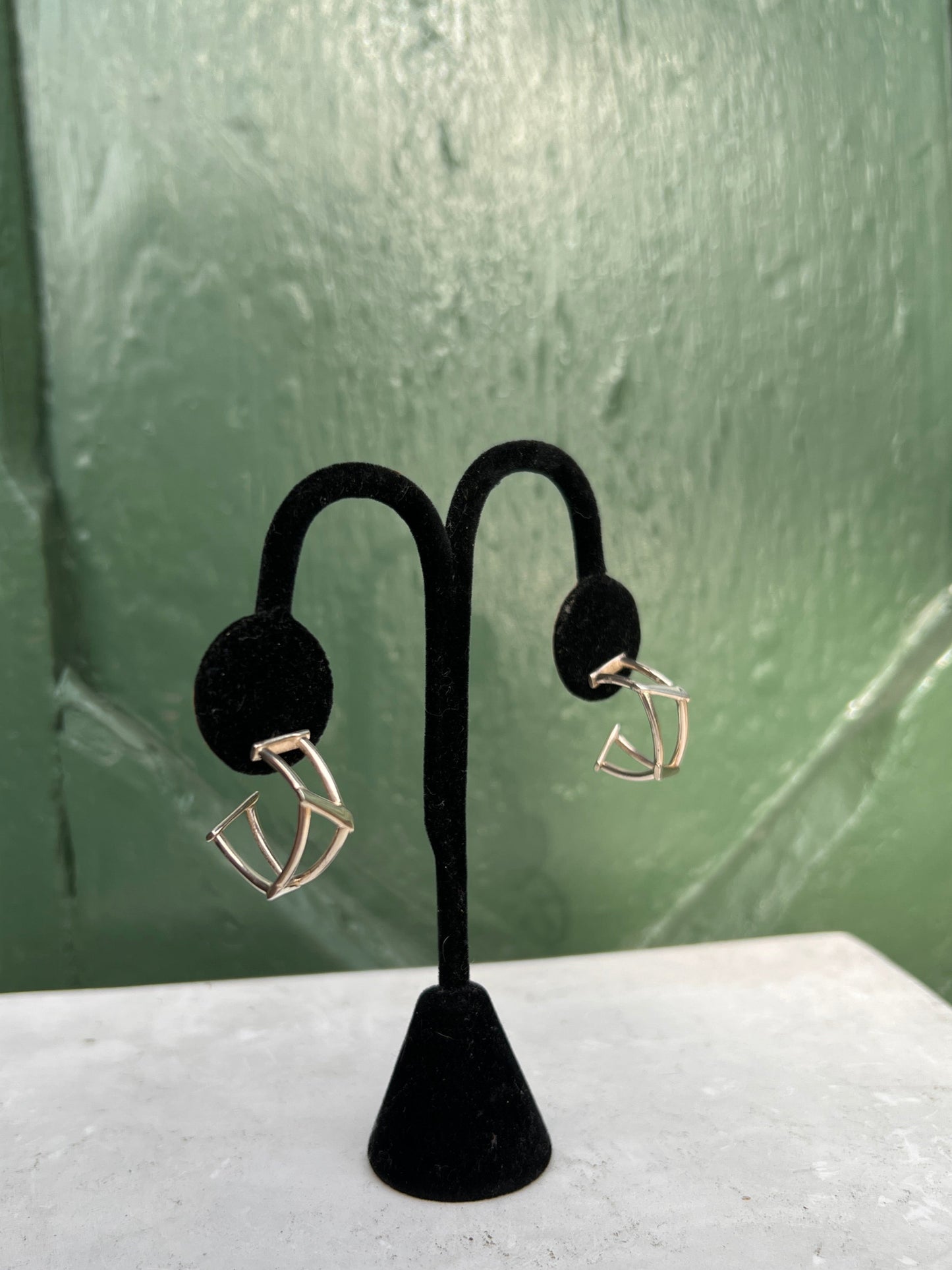 Tiffany & Co Frank Gehry Sterling Silver Open Torque Hoop Earrings