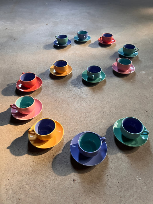 Vintage 1980s Lindt Stymeist Colorways Espresso Coffee Cup & Saucer