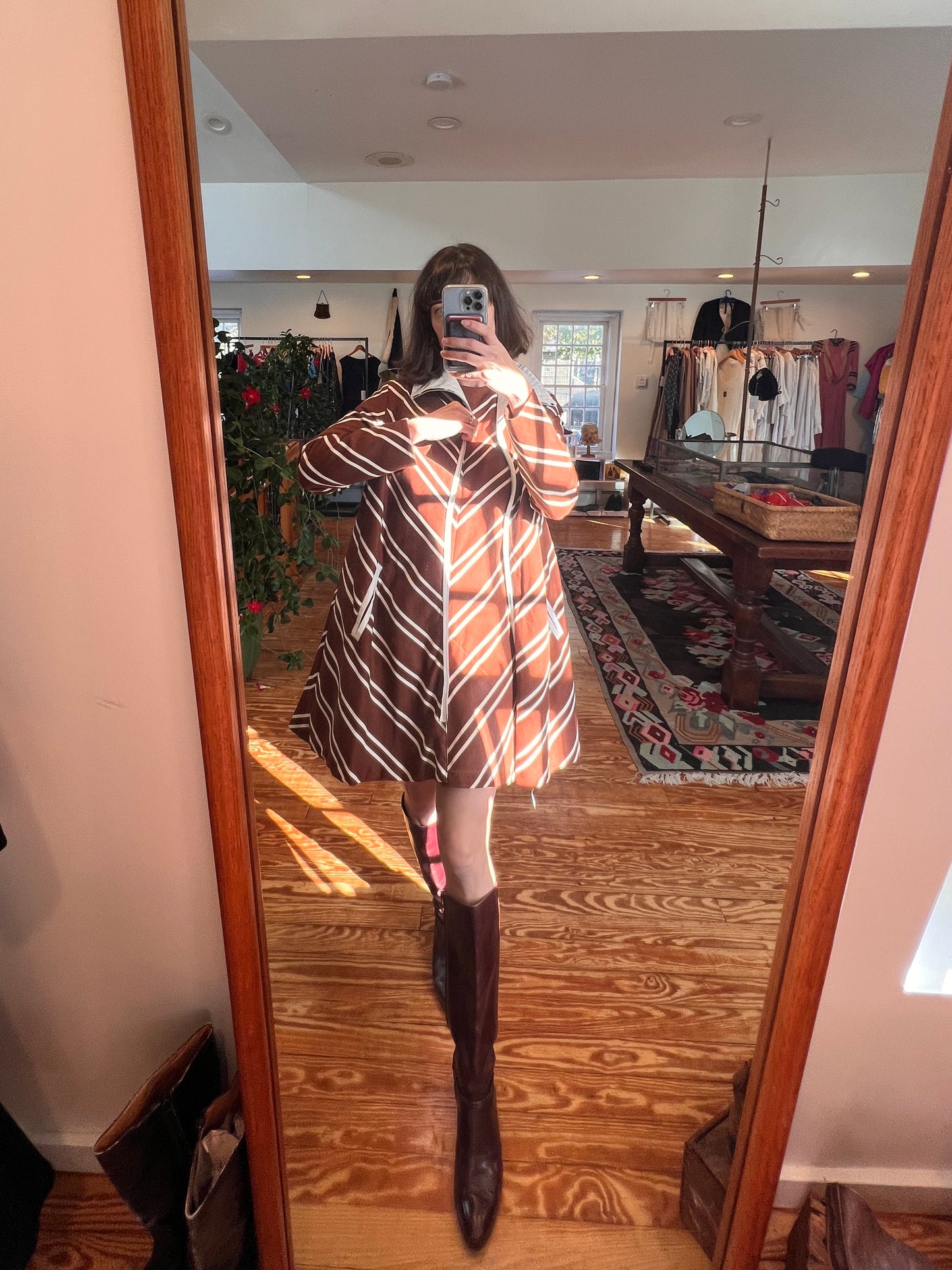 1960s Mod-Tastic Two-Piece Chevron Romper and Swing Coat Set