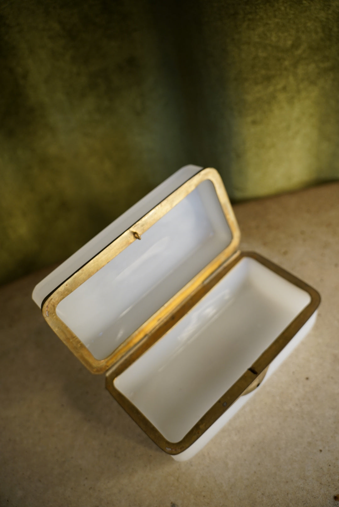 19th Century Antique French Opaline Glass Casket